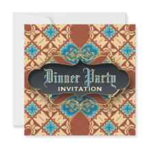 Invitations médiévales Batik Tartan Dîner