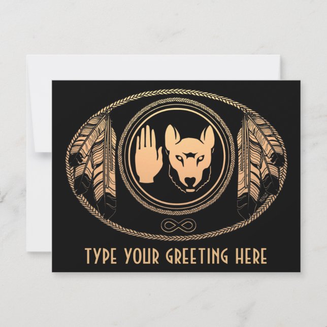 Invitations Metis Wolf Carte d'art Rebel personnal (Devant)