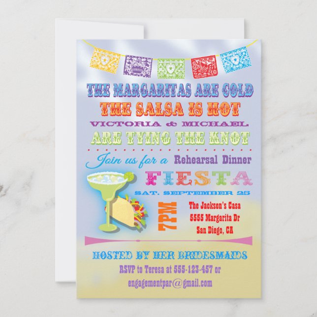 Invitations mexicaines de la répétition du dîner (Devant)