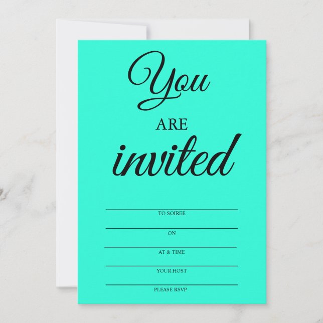 Invitations Miami Blue pour Soirée (Devant)