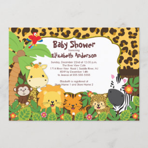 Invitations mignonnes de baby shower d'animaux de