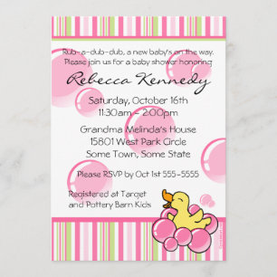 Invitations mignonnes de baby shower de bulle rose