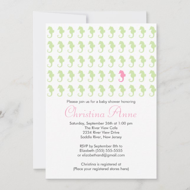 Invitations mignonnes de baby shower de fille (Devant)
