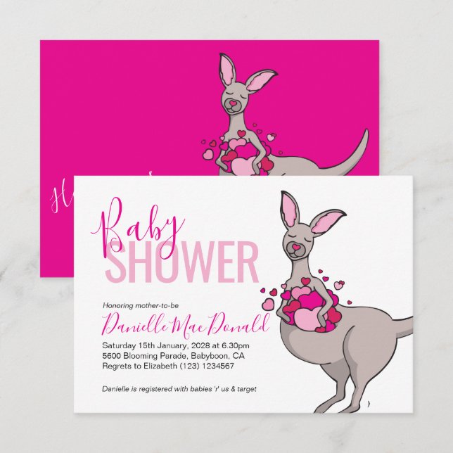 Invitations mignonnes de baby shower de poche de (Devant / Derrière)