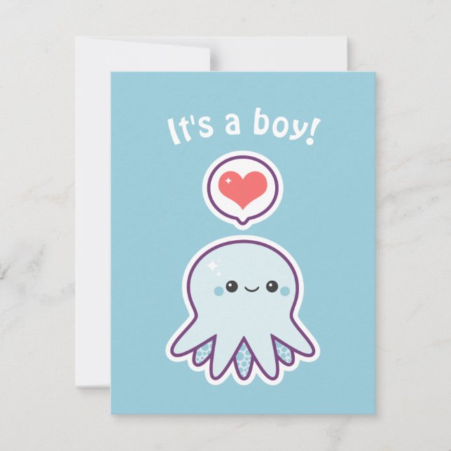 Invitations mignonnes de baby shower de poulpe de (Devant)