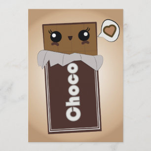 Invitations mignonnes de barre de chocolat