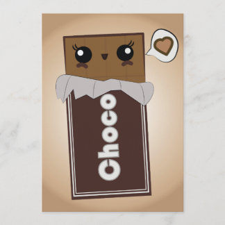 Invitations mignonnes de barre de chocolat