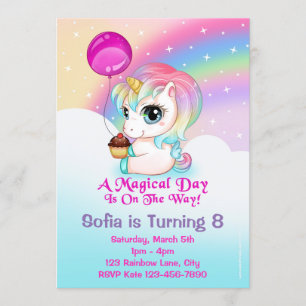 Invitations mignonnes de fête d'anniversaire de