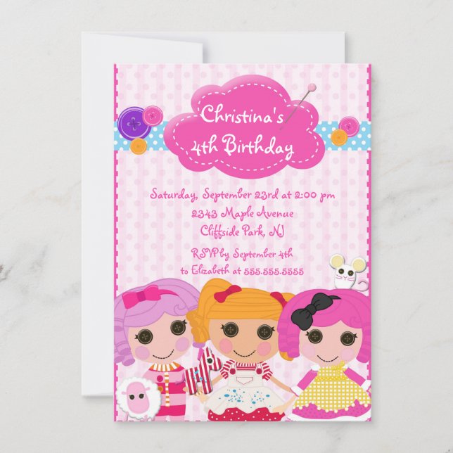 Invitations mignonnes de fête d'anniversaire de (Devant)