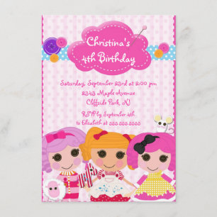Invitations mignonnes de fête d'anniversaire de
