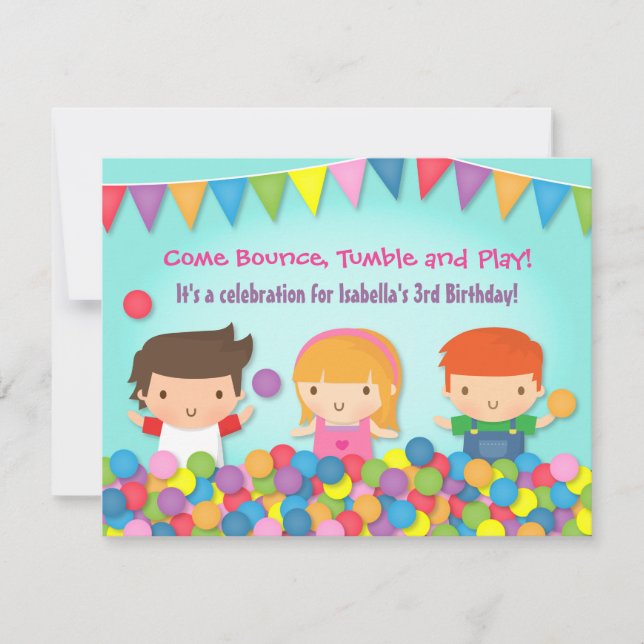 Invitations mignonnes de partie d'anniversaire de (Devant)