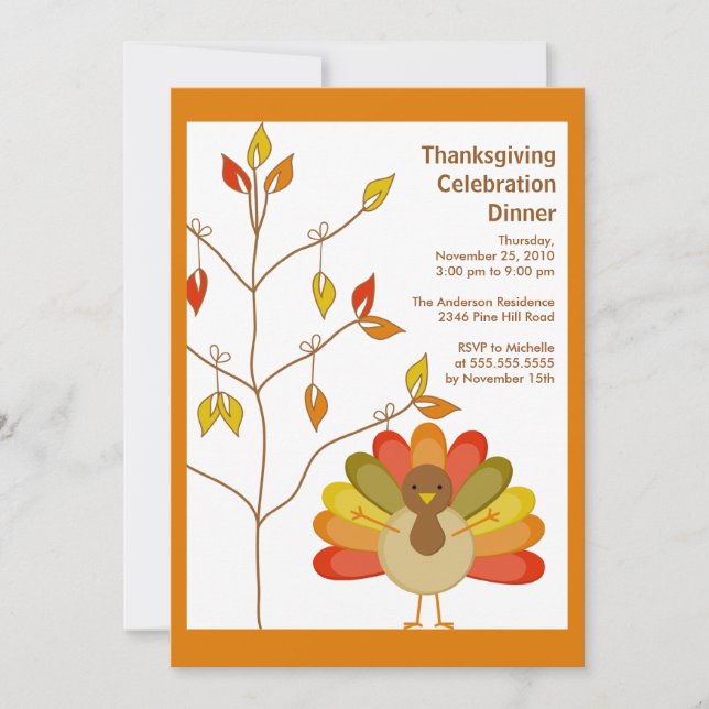 Invitations mignonnes de thanksgiving de la (Devant)