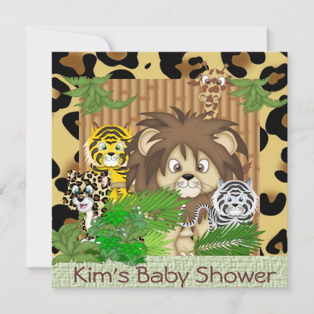 Invitations MIGNONNES de THÈME de GUÉPARD de BABY (Devant)