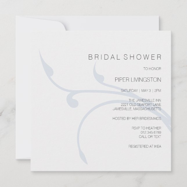 Invitations minimalistes et modernes de douche nup (Devant)