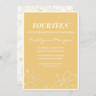 Invitations modernes à 14e anniversaire Floral Jau
