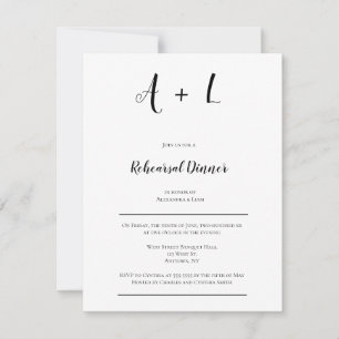 Invitations modernes à un dîner de répétition mono