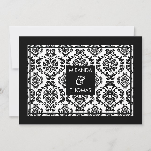 INVITATIONS MODERNES AU MARIAGE :: couleurs damas  (Devant)