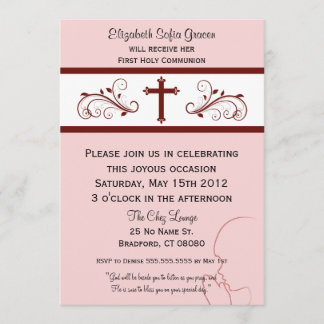 Invitations modernes de communion pour des filles