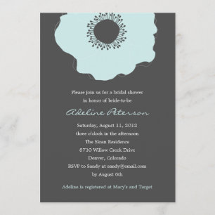 Invitations modernes de douches nuptiales de pavot