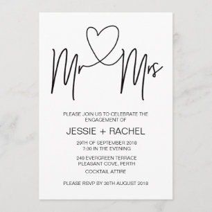 Invitations modernes de fiançailles
