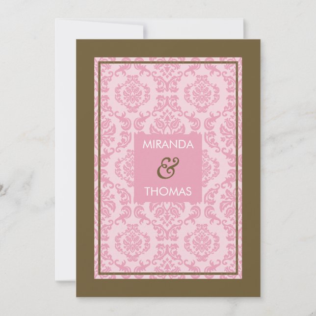 INVITATIONS MODERNES DE MARIAGE : : la damassé (Devant)