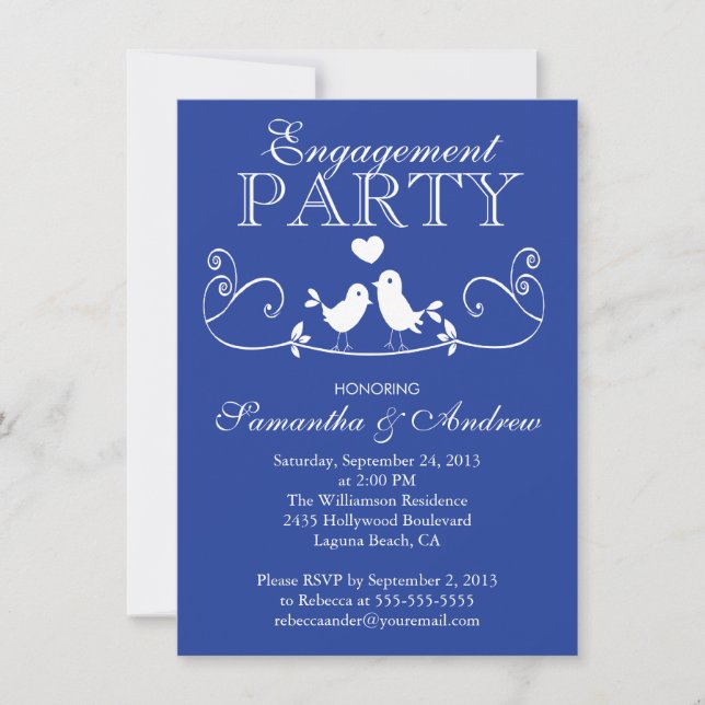 Invitations modernes de partie de fiançailles (Devant)