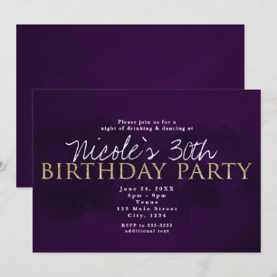 Invitations modernes fascinantes pourpres de noir