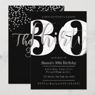 Invitations modernes pour le 30e anniversaire