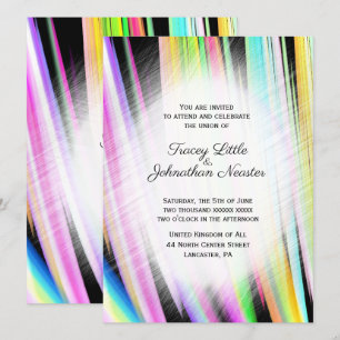 Invitations modernes Rainbow Art Wedding
