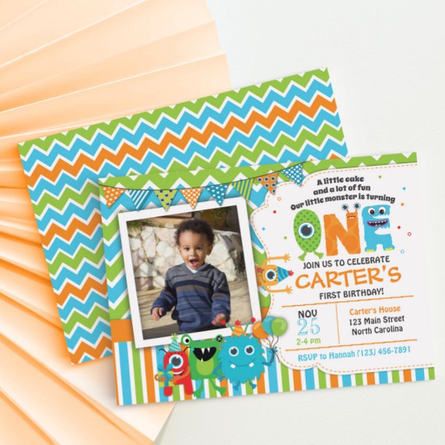 Invitations Monster First Birthday (Créateur téléchargé)