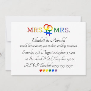  Invitations - Mrs & Mrs Wedding Invite