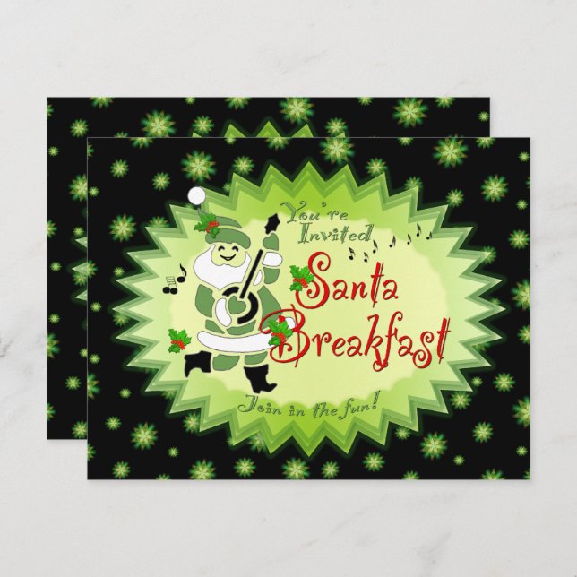 Invitations musicales de petit déjeuner de Noël de (Devant / Derrière)