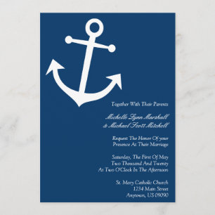 Invitations nautiques de mariage d'Ancre de bateau