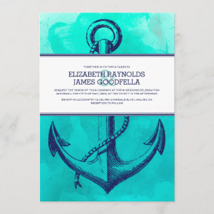 Invitations nautiques de mariage d'Ancre vintage