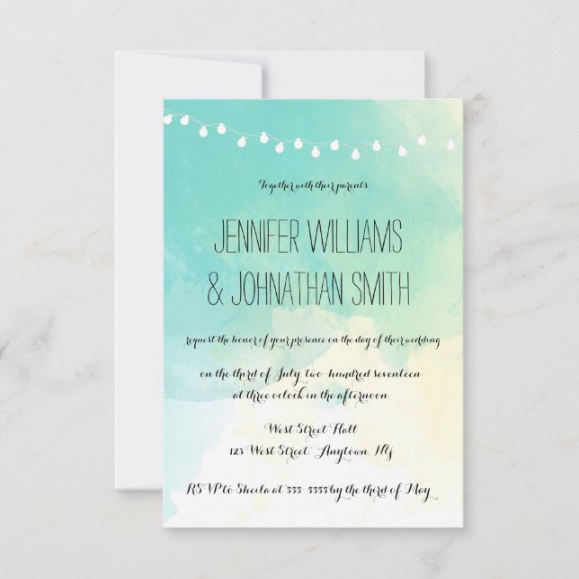Invitations nautiques de mariage d'aquarelle (Devant)