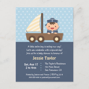 Invitations nautiques mignonnes de baby shower de
