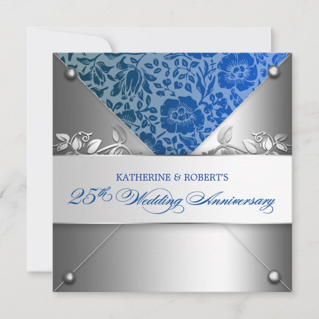 invitations noces d'argent 25 ans de mariage (Devant)
