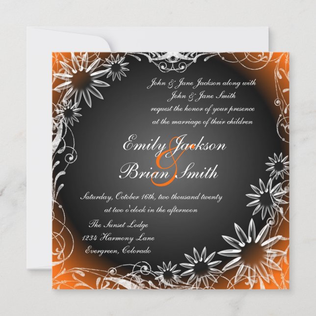 Invitations noires à la fête de fleur de marée (Devant)