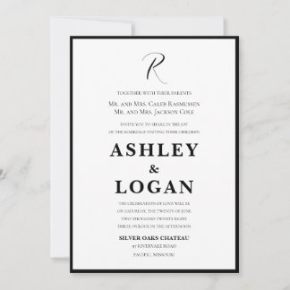 Invitations noires de mariage Cravate