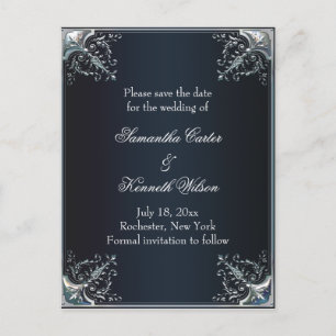 Invitations noires de mariage de cravate noire de