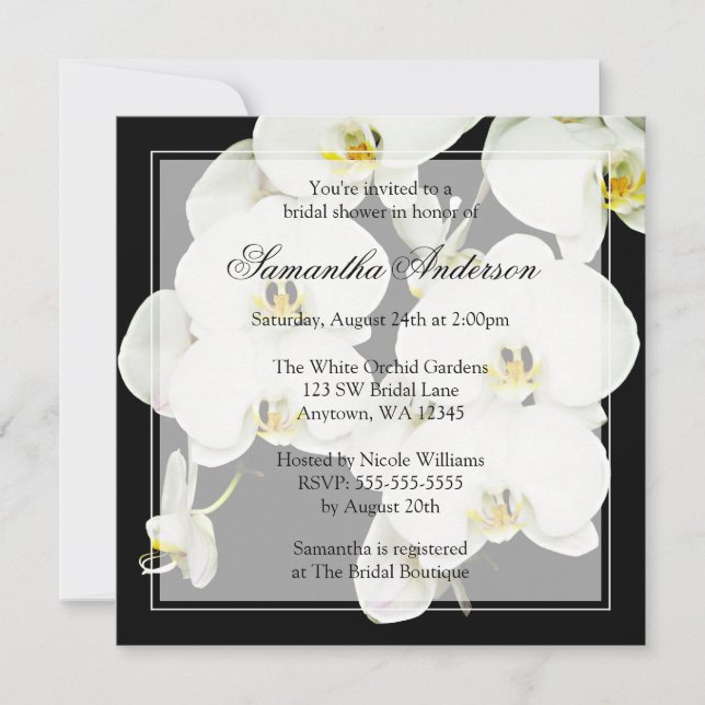 Invitations noires et blanches de Fête de la (Devant)