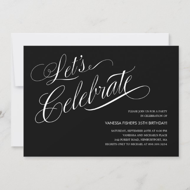 Invitations noires et blanches de partie (Devant)