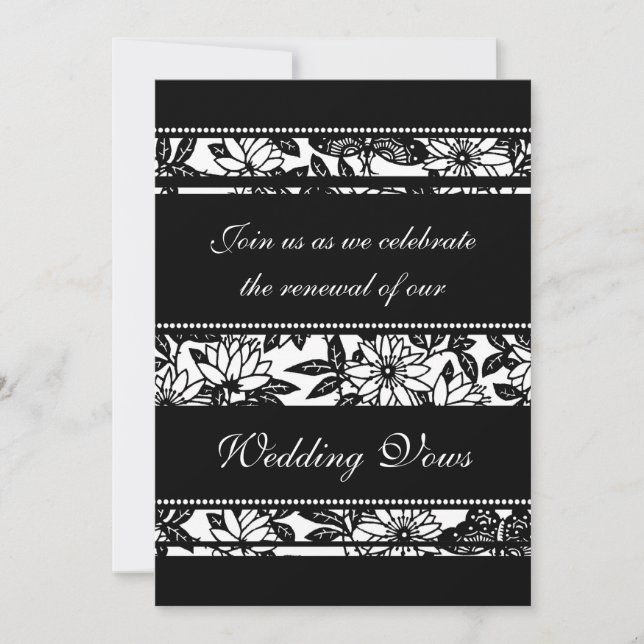 Invitations noires et blanches de renouvellement (Devant)