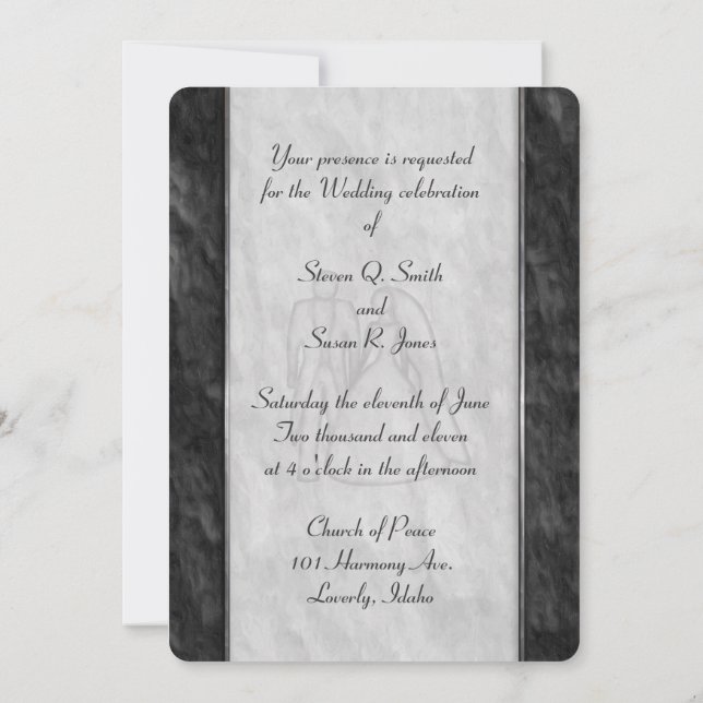 Invitations noires et blanches élégantes de (Dos)