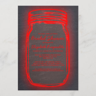 Invitations noires et rouges de Fête de la mariée