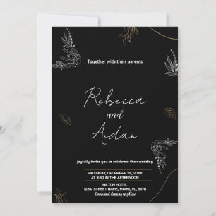 Invitations noires foncées de mariage