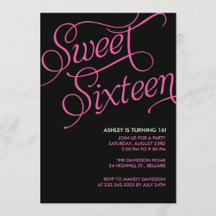 Invitations noires formelles du bonbon 16