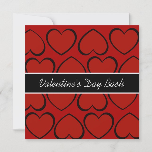 Invitations noires rouges de partie de jour de (Devant)