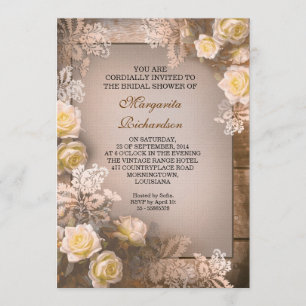 invitations nuptiales de douche de roses élégants