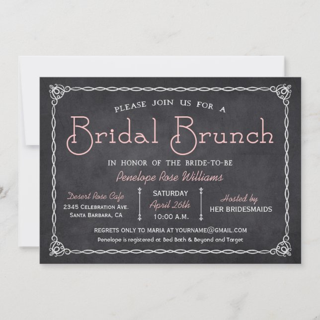 Invitations nuptiales de Fête de la mariée de (Devant)